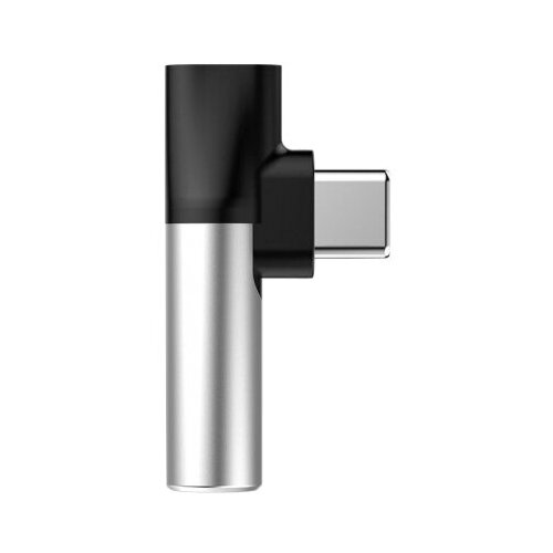 Переходник/адаптер Baseus USB Type-C - USB Type-C / mini jack 3.5 mm (L41), серебристый переходник baseus l41 type c type c 3 5 черный catl41 01