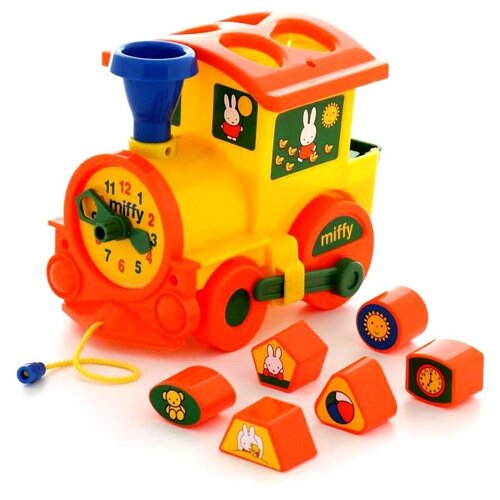 фото Развивающая игрушка полесье логический паровозик миффи, разноцветный