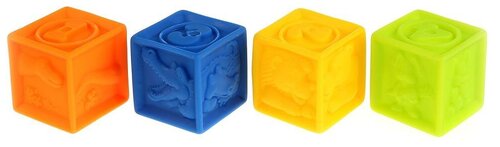 Набор для ванной Играем вместе Кубики (LXN-3D-4), оранжевый/желтый/голубой/зеленый