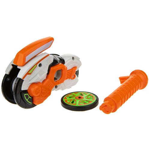 машина hot wheels spin racer ночной форсаж пусковой механизм с диском игрушка для детей 1toy Hot Wheels Spin Racer Рыжий Ягуар Т19368, 12 см, оранжевый