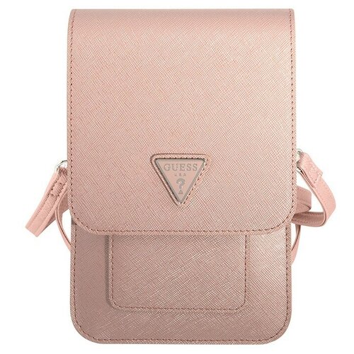 Сумка Guess Wallet Bag Saffiano Triangle logo для смартфонов, розовая