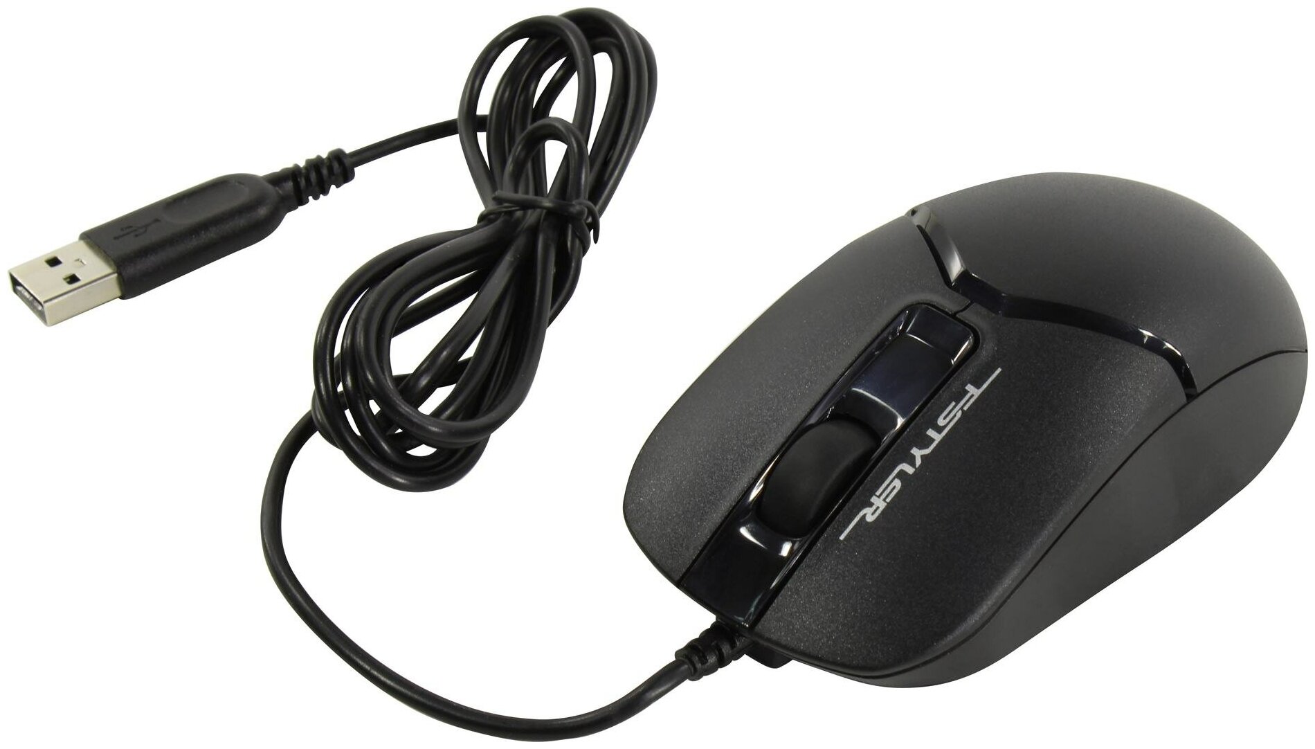 Мышь A4TECH Fstyler FM12, оптическая, проводная, USB, черный [fm12 black] - фото №2