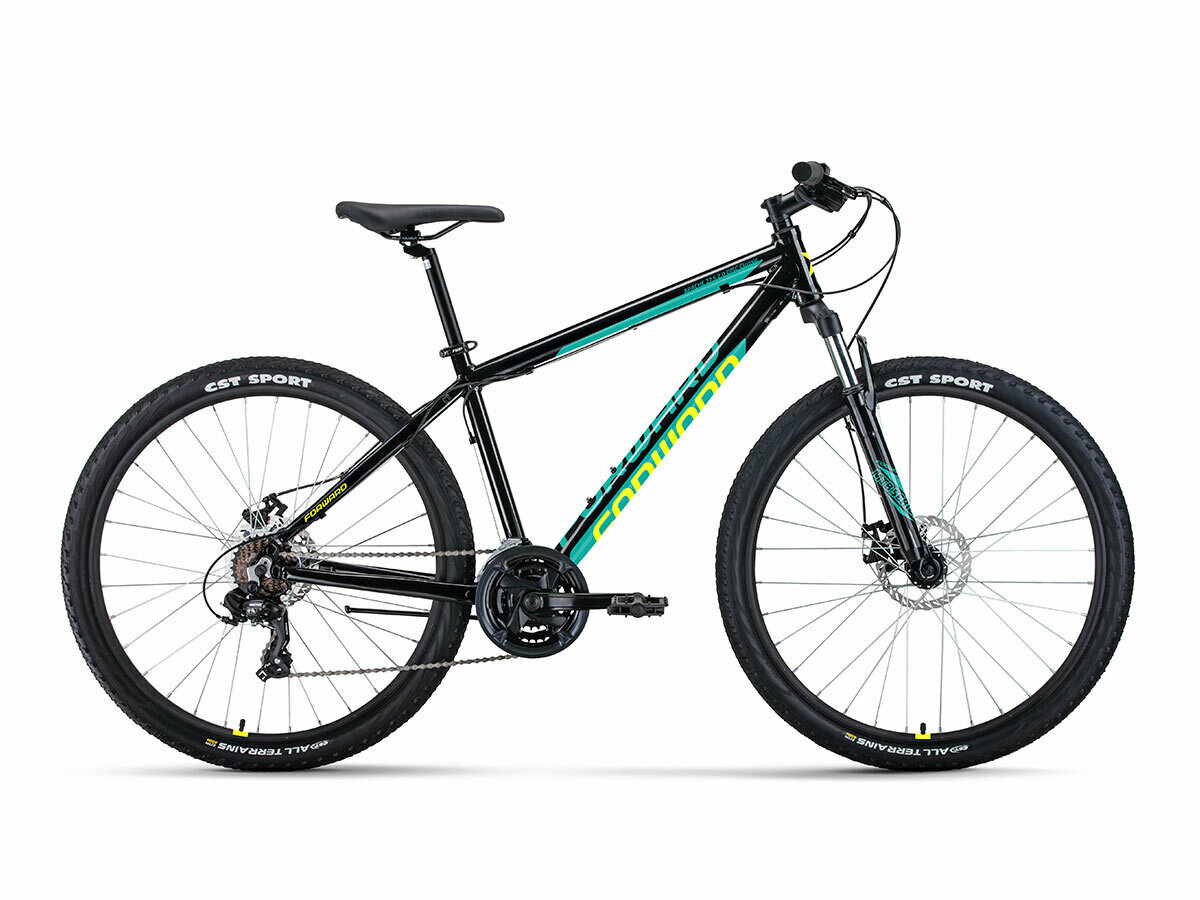 Велосипед горный Forward APACHE 27,5 2.0 D CLASSIC 15" (2022), 15" черный/жёлтый