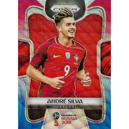 Коллекционная карточка Panini Prizm FIFA World Cup Russia 2018 #155 Andre Silva - Red Blue Wave S0284