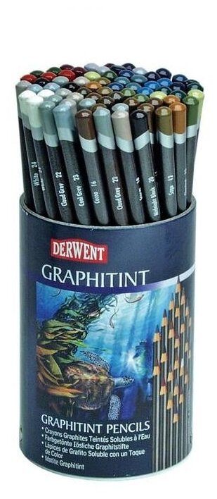 Набор акварельных карандашей Graphitint 24 цвета по 3шт в тубусе