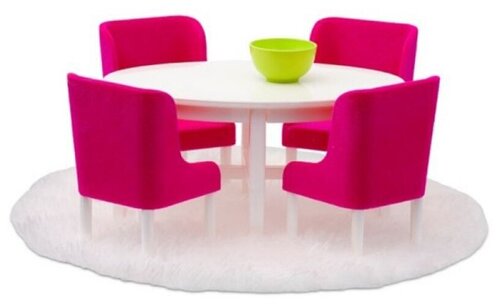 Lundby Набор мебели для столовой Смоланд (LB_60208000) розовый/белый