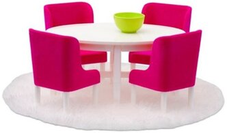 Lundby Набор мебели для столовой Смоланд (LB_60208000) розовый/белый