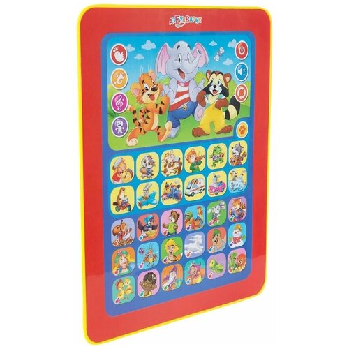 Интерактивная игрушка Азбукварик Планшет Угадайка красный/синий/желтый интерактивная игрушка азбукварик планшет азбука в стихах красный