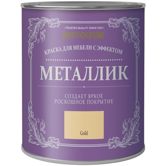 RUST-OLEUM Краска для мебели с эффектом металлика Rust-oleum Rust Oleum Chalky Finish (125 мл) золото