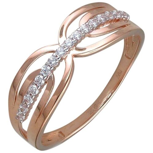 фото Эстет кольцо с 16 фианитами из красного золота 01к1110748, размер 16.5