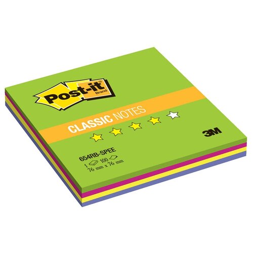Post-it Блок-кубик Classic, 76х76 мм, 100 штук (654) 1 шт. весенняя радуга 80 г/м² 100 листов
