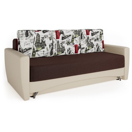 фото Диван-кровать опера 150 велюр париж и экокожа беж шарм-дизайн