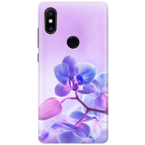 фото Cиликоновый чехол на xiaomi mi mix 2s / сяоми ми микс 2 эс с принтом "лиловые орхидеи" gosso