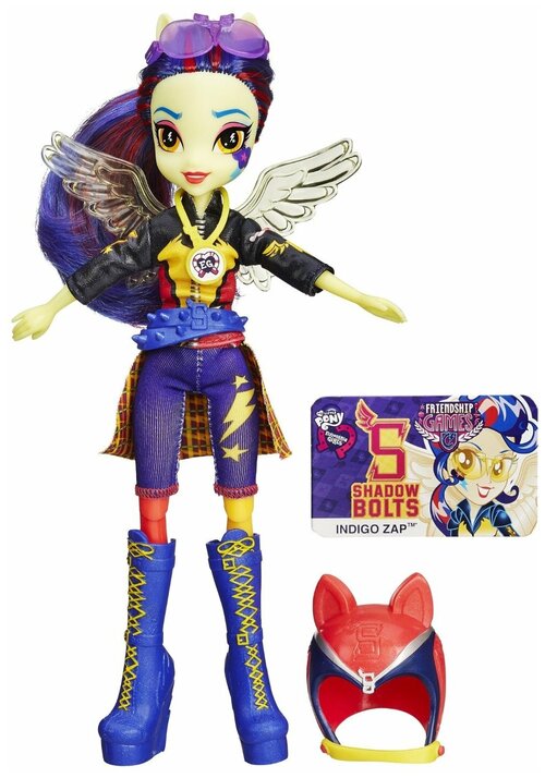 Кукла My Little Pony Equestria Girls Игры дружбы Индиго Зап, 22 см, B3779 фиолетовый