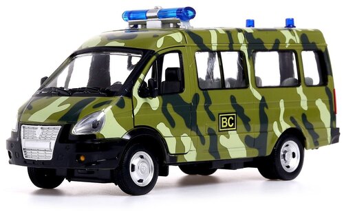 Микроавтобус Play Smart Автопарк Военный (9689-A) 1:29, 18 см, зеленый камуфляж