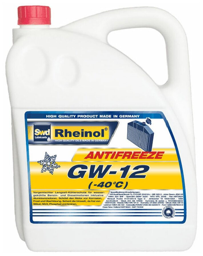 Антифриз Gw-12 (-40) Красный (5л) SWD Rheinol арт. 39140580