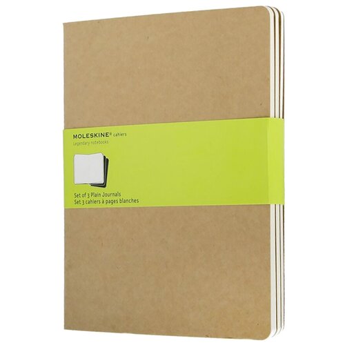 Блокнот Moleskine CAHIER JOURNAL QP423 Xlarge, 190х250 мм, обложка картон, 120 страниц, нелинованный, бежевый (3 штуки)