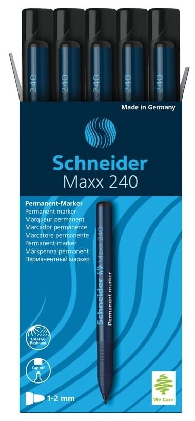 Schneider Набор маркеров Maxx 240, черный, 10 шт., черный, 1 шт.