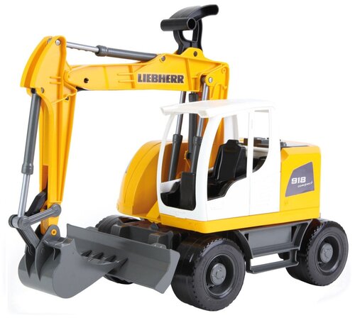 Трактор ЛЕНА Liebherr A 918 Compact (04611) 1:15, 50 см, желтый