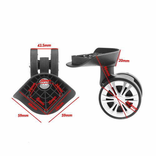 Колесо для чемодана 85951, 3 л, черный