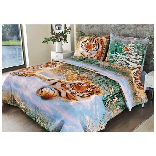фото Постельное белье бязь уссурийские-тигры 1,5 спальное ivselena