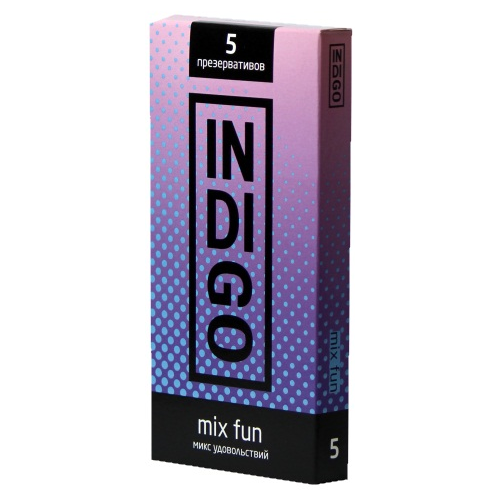 Презервативы INDIGO Mix Fun №15 микс удовольствий с ребрами