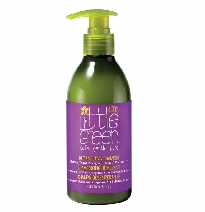Шампунь для облегчения расчесывания и распутывания волос для детей от года (LGKDTS8, 240 мл) LITTLE GREEN - фото №1