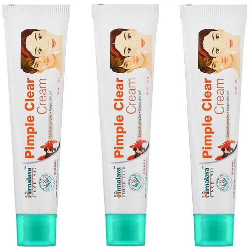 Крем от прыщей и угревой сыпи Хималая (Pimple Clear cream Himalaya), 3х20 гр. himalaya herbals крем для тела himalays herbals экстрапитательный олива 150мл 3 шт