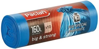 Мешки для мусора Paclan Big&Strong 160 л, 10 шт., синий