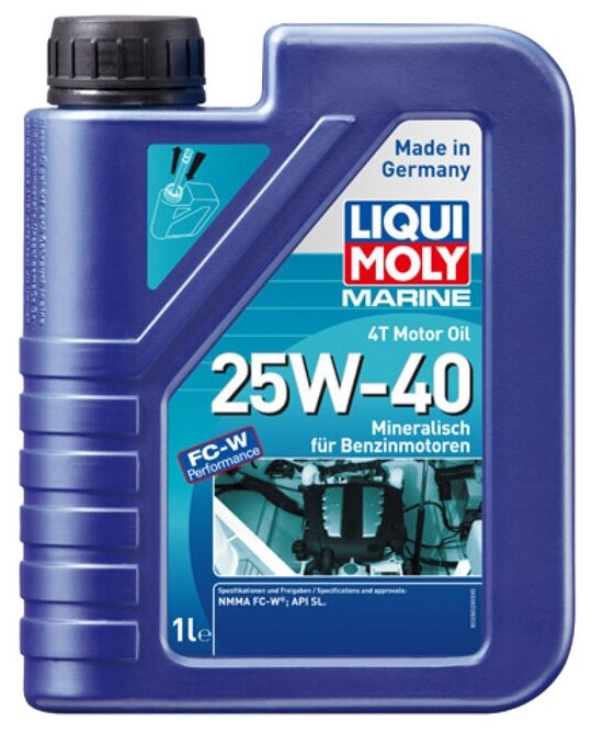 LiquiMoly 25W40 Marine 4T Motor Oil (1L)_минер.масло моторн.! для водн.техн.\API SL