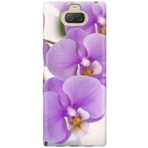 фото Cиликоновый чехол на sony xperia 10 plus / xa3 ultra / сони иксперия 10 плюс с принтом "сиреневые орхидеи" gosso