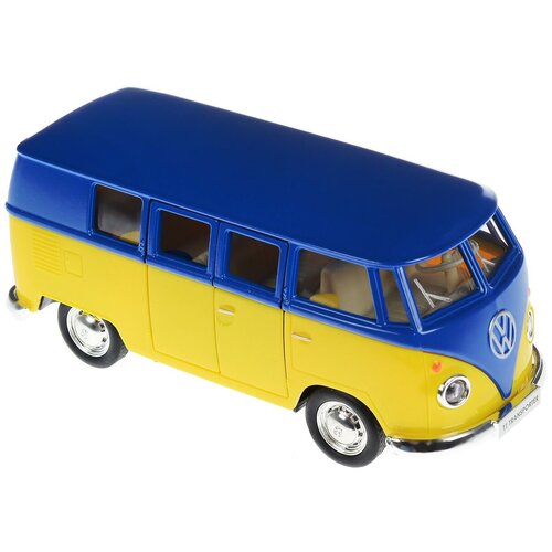 Микроавтобус RMZ City Volkswagen T1 Transporter (554025M) 1:32, 16.5 см, синий/желтый микроавтобус rmz city volkswagen t1 transporter 554025m 1 32 красный синий