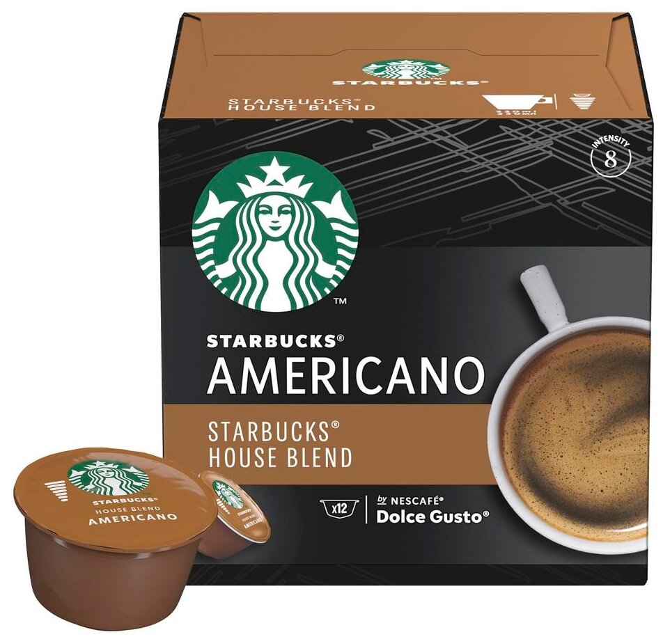 Кофе в капсулах Starbucks House Blend Americano для Nescafe Dolce Gusto, 12 кап. в уп., 3 уп. (36 капсул) - фотография № 6