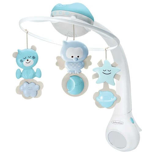 Музыкальный мобиль проектор 3 в 1 голубой 4896