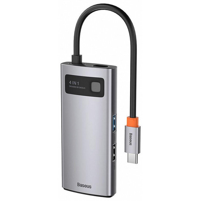 Baseus USB концентратор Baseus Multi-functional HUB Metal Gleam Series 4-in-1 (CAHUB-CY0G ) Grey