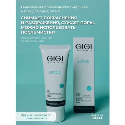 GIGI/ Джи джи/ Маска для лица Lipacid от акне, 75 мл/ израильская косметика gigi джи джи sea weed маска лечебная морские водоросли 75 мл израильская косметика