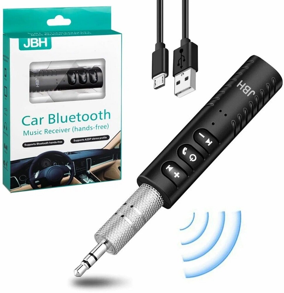Блютуз ресивер AUX CAR Bluetooth JBH BT-03 с микрофоном