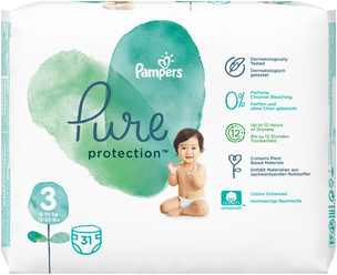 Pampers подгузники Pure Protection 3 (6-10 кг), 31 шт.