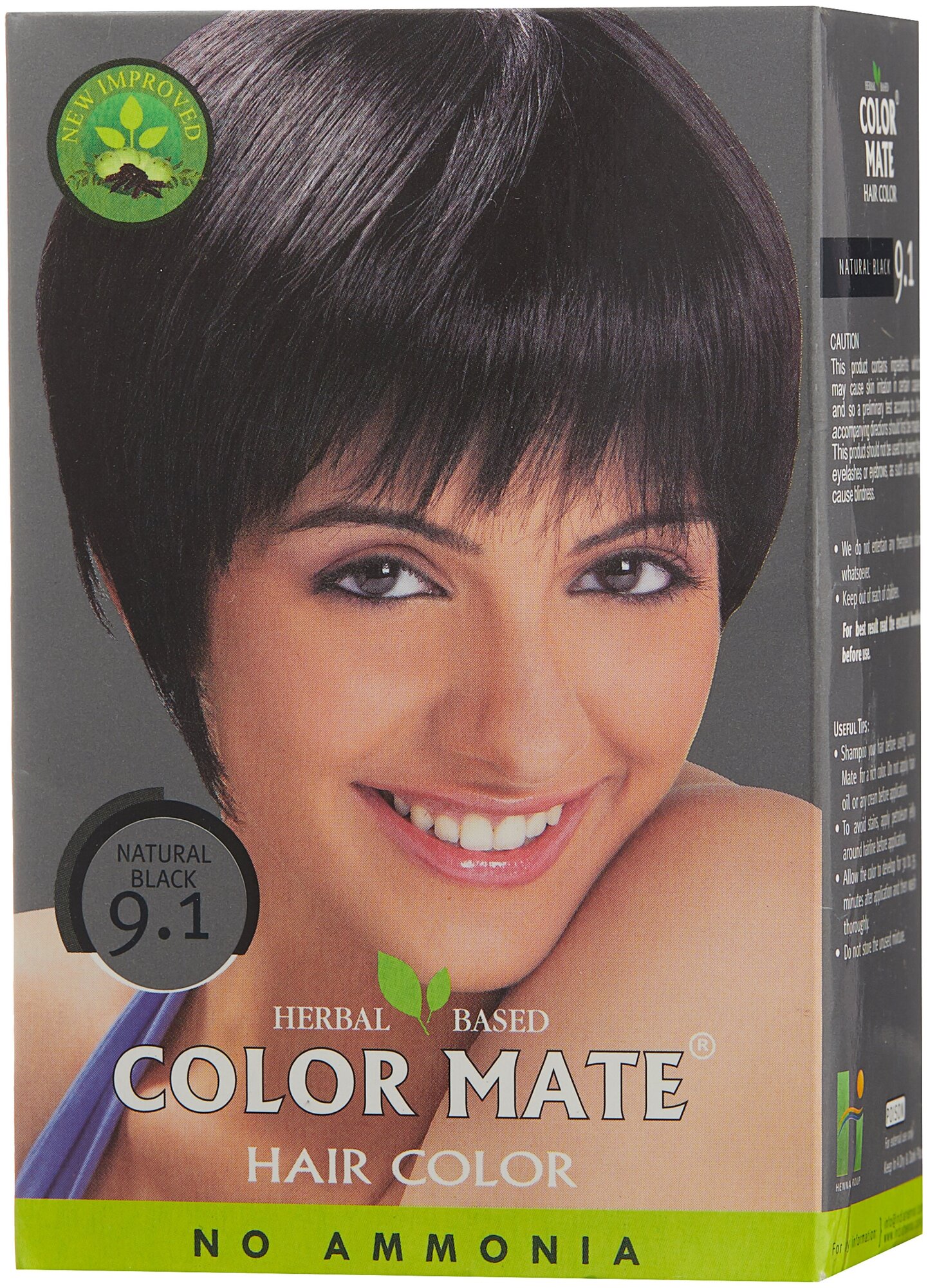 Color Mate Натуральная краска травяная, 9.1 natural black, 75 г