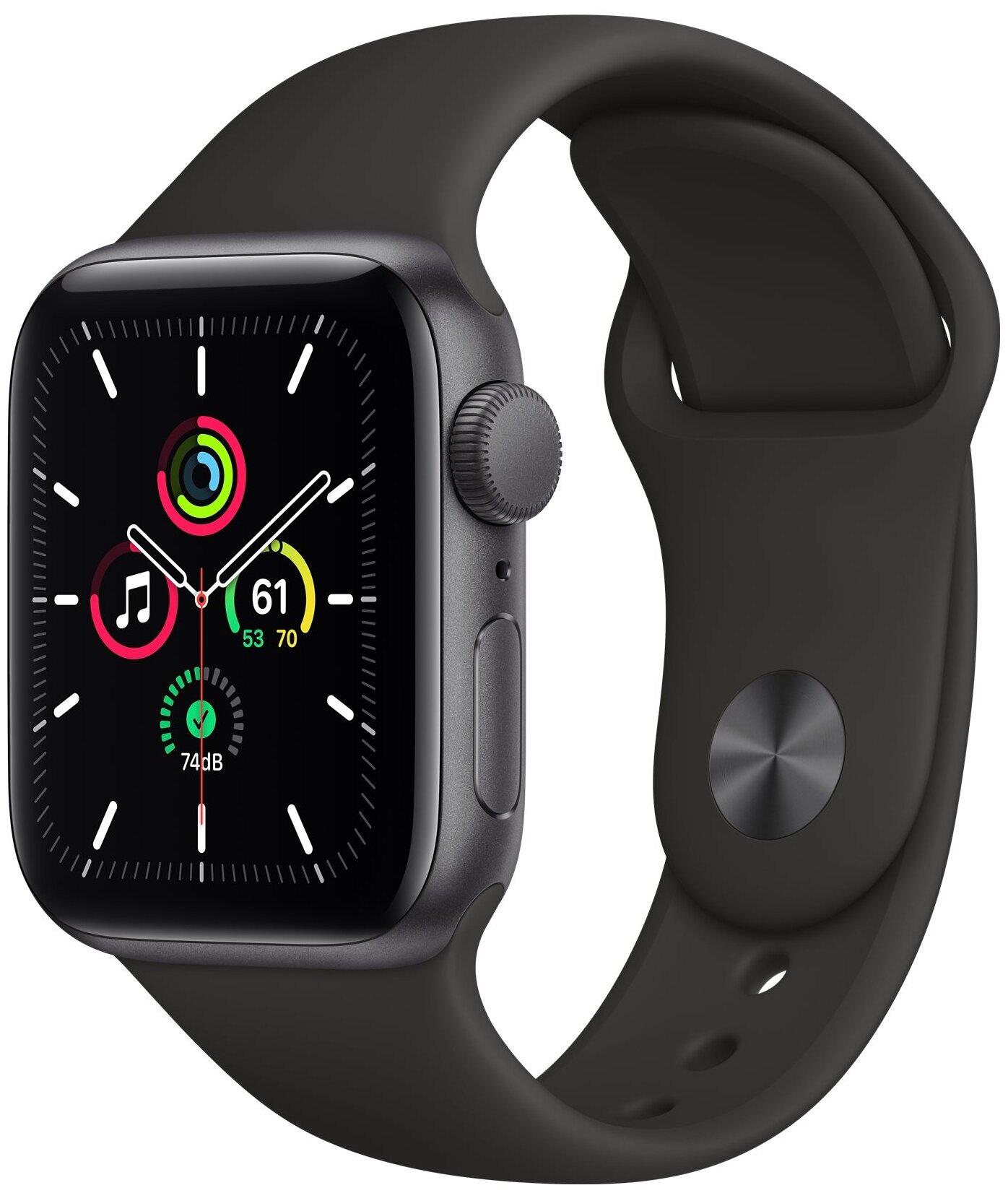 Умные часы Apple Watch SE GPS 40мм Aluminum Case with Sport Band RU, серый космос/черный