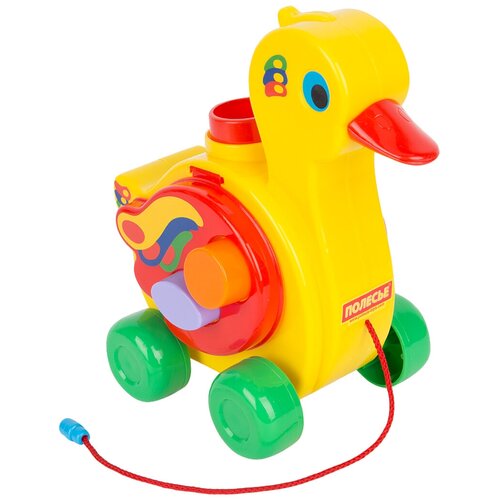 каталка игрушка полесье уточка несушка 6042 желтый Игрушка-каталка с сортером «Уточка-несушка»