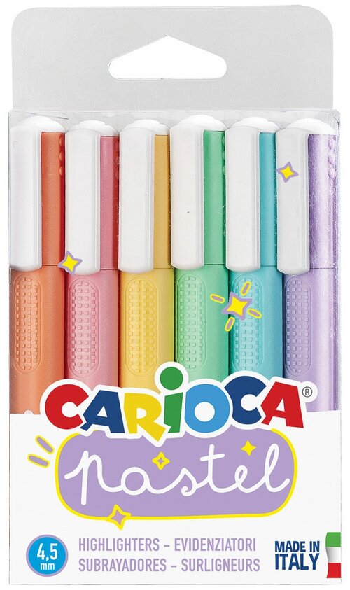 Carioca Набор текстовыделителей Pastel, 6 шт. (43033), ассорти, 6 шт.