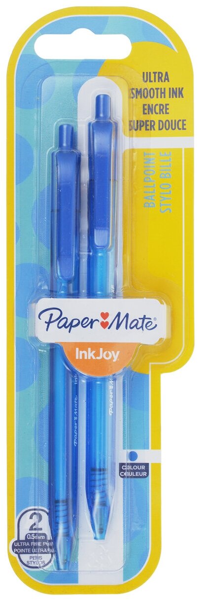 Paper Mate Ручка шариковая автоматическая InkJoy 100 цвет чернил синий 2 шт