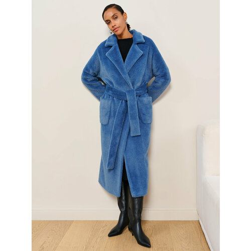 Пальто  VIAVILLE демисезонное, силуэт прямой, размер 48/50, синий