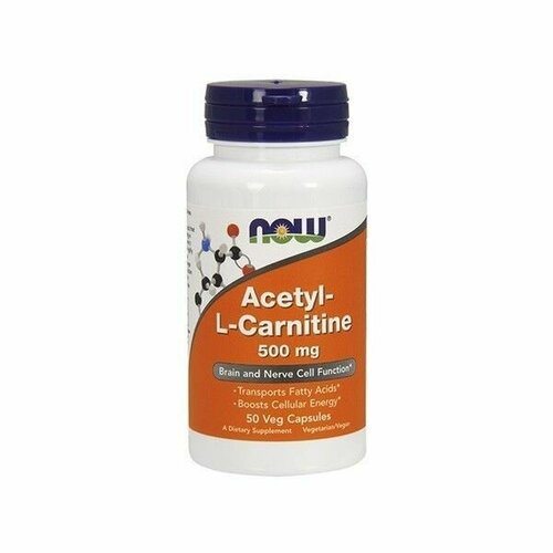 Ацетил-L-Карнитин (Acetyl-L-Carnitine) (капсулы массой 740 мг), NOW Foods, 50 растительных капсул epic labs acetyl l carnitine 750 mg 90 таб