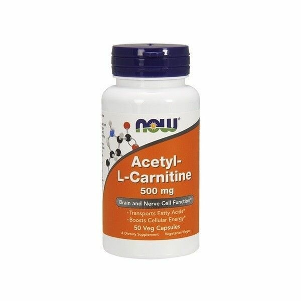 Ацетил-L-Карнитин" ("Acetyl-L-Carnitine") (капсулы массой 740 мг), NOW Foods, 50 растительных капсул