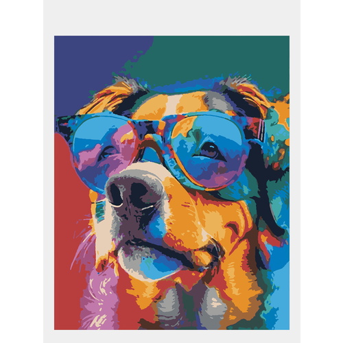 Картина по номерам Selfica Пёс в очках 50х40см.
