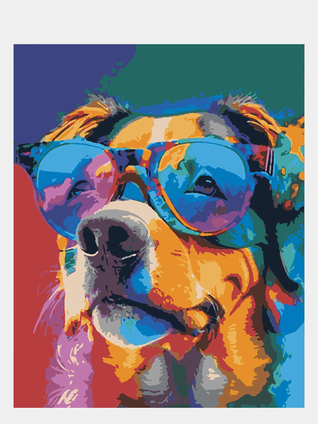 Картина по номерам Selfica "Пёс в очках" 50х40см.