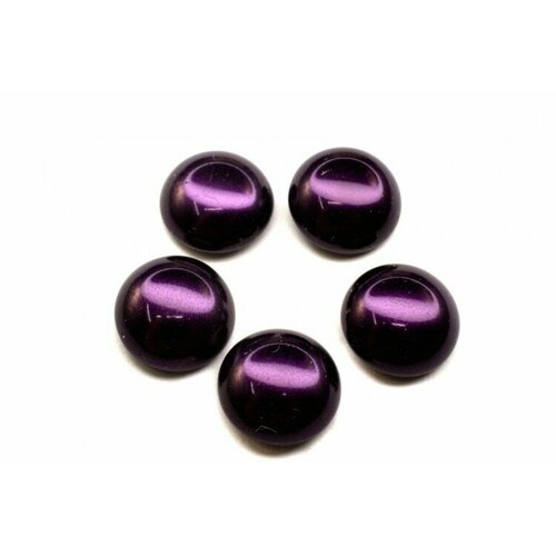 glass pearl cabochon 10мм цвет 10185 brick 756 010 5шт Glass Pearl Cabochon 12мм, цвет 70979 Purple, 756-026, 5шт