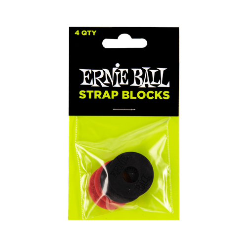 Ernie Ball 4603 резиновые фиксаторы ремня (стреплоки) 4 шт. (два красных и два чёрных)